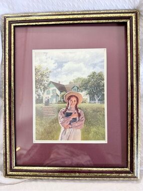 Vintage Anne of Green Gables Framed Art Print - Canadiana Decor 11”x9”
